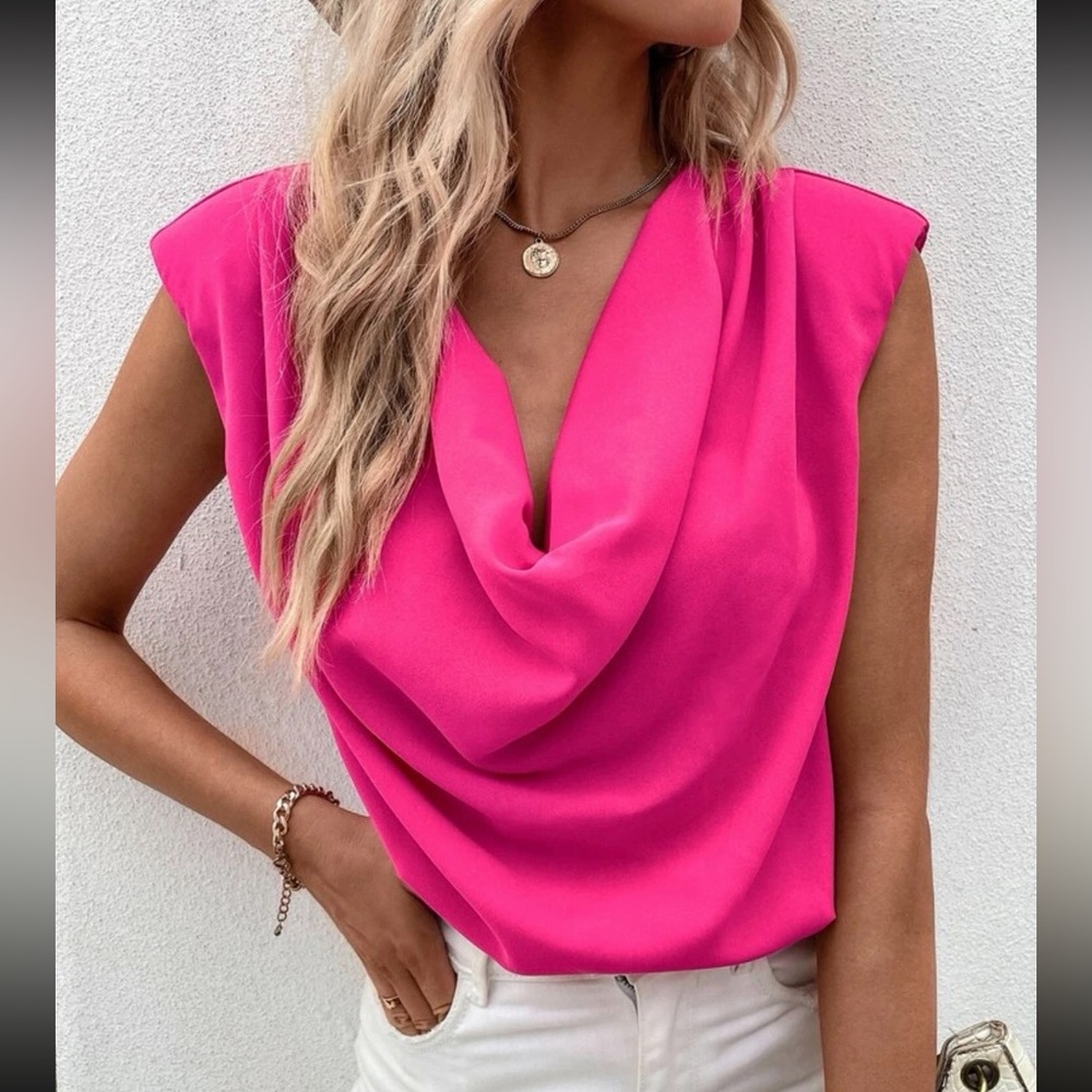 NWOT - Hot Pink Sleeveless Top - Size XL